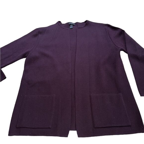 Lineamidas Women’s Made In Italy Merino Wool Blend Open Cardigan, Size L, EUC - Picture 6 of 9